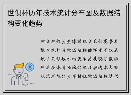 世俱杯历年技术统计分布图及数据结构变化趋势